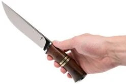 Autine Hunting Knife, Rosewood, Mirror Polish D2, RH Sheath, Hunting Knife -Knifeshop AT HUNTING 06 autine at hunting 06