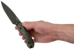 Bradford Knives 3D OD Green Micarta, Guardian4, Sabre, Nimbus Finish, Black Fasteners -Knifeshop BDK 4S 102N 06 bradford knives