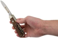 Böker Jagdmesser Quadro Jäger Gold 110646 Hunting Knife With Leather Sheath -Knifeshop BO110646 08 boker