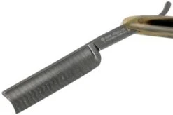 Böker Manufaktur Damascus Horn Straight Razor 140523DAM -Knifeshop BO140523DAM 03 boker