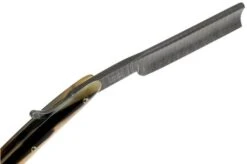 Böker Manufaktur Damascus Horn Straight Razor 140523DAM -Knifeshop BO140523DAM 04 boker