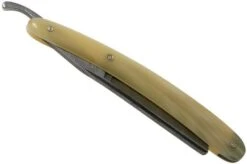 Böker Manufaktur Damascus Horn Straight Razor 140623DAM -Knifeshop BO140623DAM 06 boker