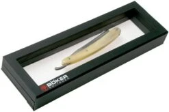 Böker Manufaktur Damascus Horn Straight Razor 140623DAM -Knifeshop BO140623DAM 07 boker