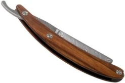 Böker Manufaktur Master Cutter Damascus, Desert Ironwood 140800DAM Straight Razor -Knifeshop BO140800DAM 04 boker
