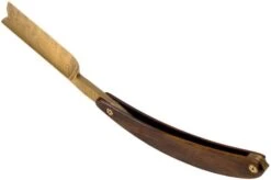 Böker Manufaktur Master Cutter Damascus Gold, Desert Ironwood 140801DAM Straight Razor -Knifeshop BO140801DAM 05 boker