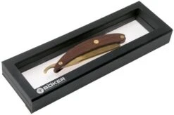 Böker Manufaktur Master Cutter Damascus Gold, Desert Ironwood 140801DAM Straight Razor -Knifeshop BO140801DAM 06 boker