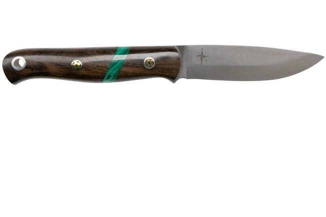 Bark River Ultra-Lite Bushcrafter CPM 3V Zericote, Jade Malachite Spacer, Black Liners, Mosaic Pins 4 Bark River Ultra-Lite Bushcrafter CPM 3V Zericote, Jade Malachite Spacer, Black Liners, Mosaic Pins - Image 2