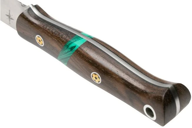 Bark River Ultra-Lite Bushcrafter CPM 3V Zericote, Jade Malachite Spacer, Black Liners, Mosaic Pins 6 Bark River Ultra-Lite Bushcrafter CPM 3V Zericote, Jade Malachite Spacer, Black Liners, Mosaic Pins - Image 4