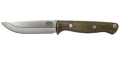 Bark River Gunny Scandi CPM 3V, Green Canvas Micarta, Brown Sheath