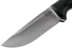 Bark River Bravo 1 LT CPM 3V Rampless, Black Canvas Micarta, Brown Sheath -Knifeshop BRK07 126BRKC RS 03 bark river knives v202107