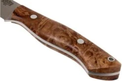 Bark River Sahara Hunter A2, Chechen Burl, Brown Sheath -Knifeshop BRK12 115CBRK1 04 bark river brk12 115cbrk1 04