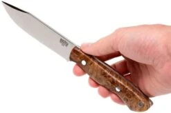 Bark River Sahara Hunter A2, Chechen Burl, Brown Sheath -Knifeshop BRK12 115CBRK1 06 bark river brk12 115cbrk1 06