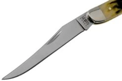 Case Medium Texas Toothpick, Tang Stamp Series, Peach Seed Jig, Olive Green Bone 21515, 610094 SS Pocket Knife -Knifeshop CE21515 03 case