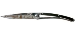 Knifeshop 18 Deejo Tattoo 37g, Mirror Ebony, Pin Up 1AB000100 Pocket Knife