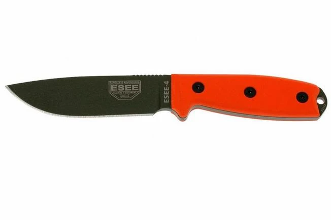 ESEE Model 4 OD Blade, Orange Handle 4P-KO-OD Survival Knife Without Sheath 3 ESEE Model 4 OD Blade, Orange Handle 4P-KO-OD Survival Knife Without Sheath