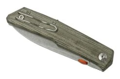 Fox Knives The Sicilian, Satin Green Micarta FX-525MI Pocket Knife, Bob Terzuola Design -Knifeshop FOFX 525MI 04 fox