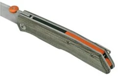 Fox Knives The Sicilian, Satin Green Micarta FX-525MI Pocket Knife, Bob Terzuola Design -Knifeshop FOFX 525MI 07 fox