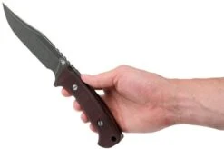 Rick Hinderer Ranch Bowie Burgundy Canvas Micarta, Battle Black, Bowie Knife -Knifeshop HRK TRB BB BM 06 rick hinderer knives