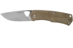 The James Brand Folsom KN102127-00 Od Green Micarta + Satin Pocket Knife