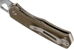 The James Brand Folsom KN102127-00 Od Green Micarta + Satin Pocket Knife -Knifeshop JAKN112127 00 05 the james brand