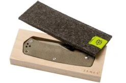 The James Brand Folsom KN102127-00 Od Green Micarta + Satin Pocket Knife -Knifeshop JAKN112127 00 08 the james brand