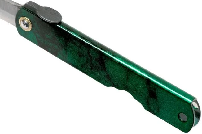 Higonokami Pocket Knife 7.3 Cm HIGOCJ, Blue Paper Steel, Jade Black Green Glitter Enamel 8 Higonokami Pocket Knife 7.3 Cm HIGOCJ, Blue Paper Steel, Jade Black Green Glitter Enamel - Image 6