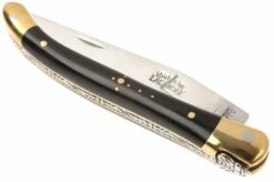 Forge De Laguiole - Natural Wood Folder, 3 Inch, Ebony -Knifeshop LA129EB 03 forge de laguiole vouwmes la129eb d3