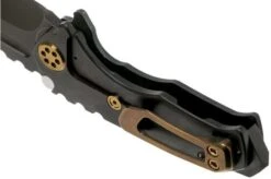 Medford Micro Praetorian G S35VN, PVD Tanto Blade, Black G10, Bronze Hardware Pocket Knife -Knifeshop MF 21 MG 02 05 medford