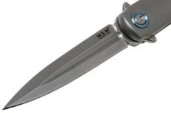 MKM Flame Dagger FL02-TSW Sandblasted Titanium Pocket Knife, Michael Zieba Design -Knifeshop MMK FL02 TSW 03 mkm knives