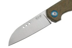 MKM Root RT-GC Satin Green Canvas Micarta Pocket Knife, Jens Anso Design -Knifeshop MMK RT GC 03 mkm