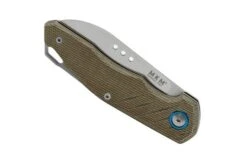 MKM Root RT-GC Satin Green Canvas Micarta Pocket Knife, Jens Anso Design -Knifeshop MMK RT GC 06 mkm