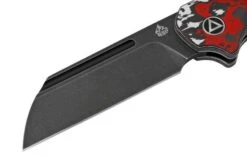 QSP Knife Penguin QS130SJ-F2, CPM 20CV Black Stonewashed, Fat Carbon Nebula, Slipjoint Pocket Knife -Knifeshop QS130SJ F2 03 qsp