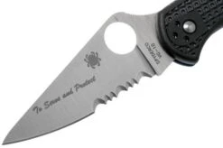 Spyderco Delica 4 Thin Blue Line C11FPSBKBL Pocket Knife -Knifeshop SPC11FPSBKBL 03 spyderco