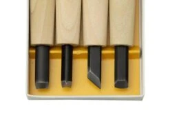 Yoshiharu Y-4 Mitomoto Japanese Wood Carving Knives, Set Of 4 -Knifeshop YSH 011 03 yoshiharu